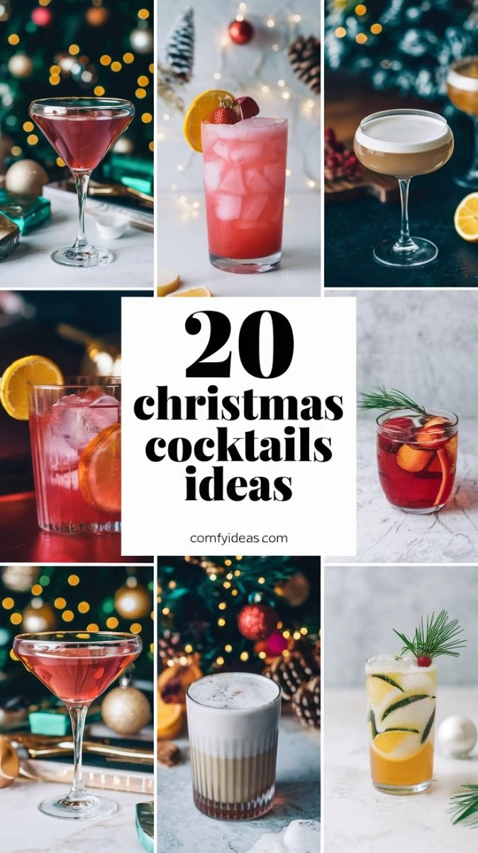 A woman with a festive voluminous blowout hairstyle at a cocktail party holding a glittering drink