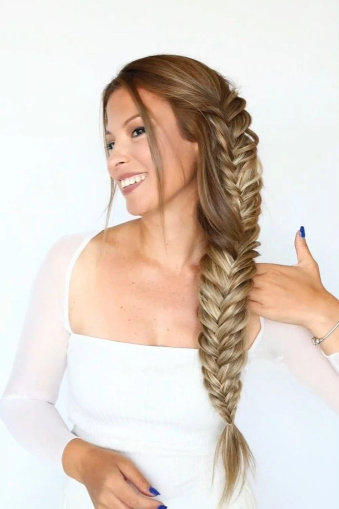 Easy fishtail braid ideas perfect for a relaxed beach holiday Casual fishtail braid hairstyle for holiday vacation