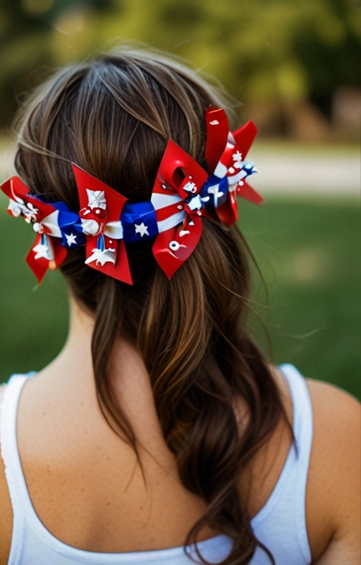 Patriotic Ribbon Hairstyles for July 4th