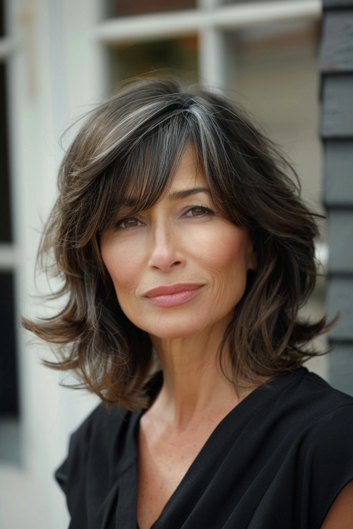 Sophisticated holiday updo for thinning hair over 50