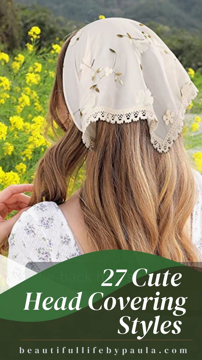 Festive Hanukkah hairstyle with modest hair wrap Modest hair covering style for Hanukkah dinner with elegant scarf