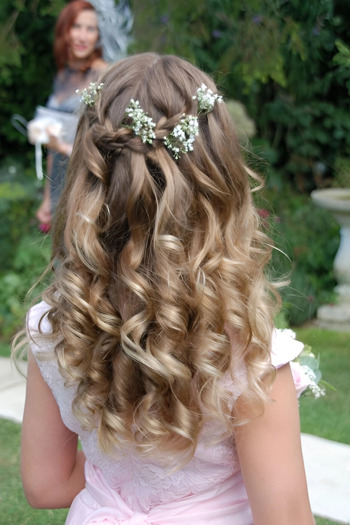 Spring floral hair clip inspiration for an Easter brunch look Easter brunch hairstyle accented with a floral hair clip
