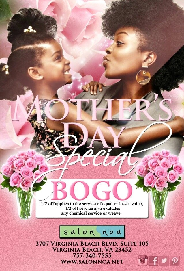 Elegant salon blowout hairstyle for Mother's Day