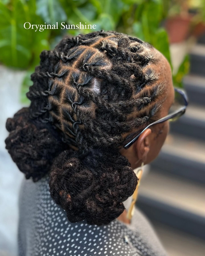 Elegant loc styling for festive winter events with holiday accessories