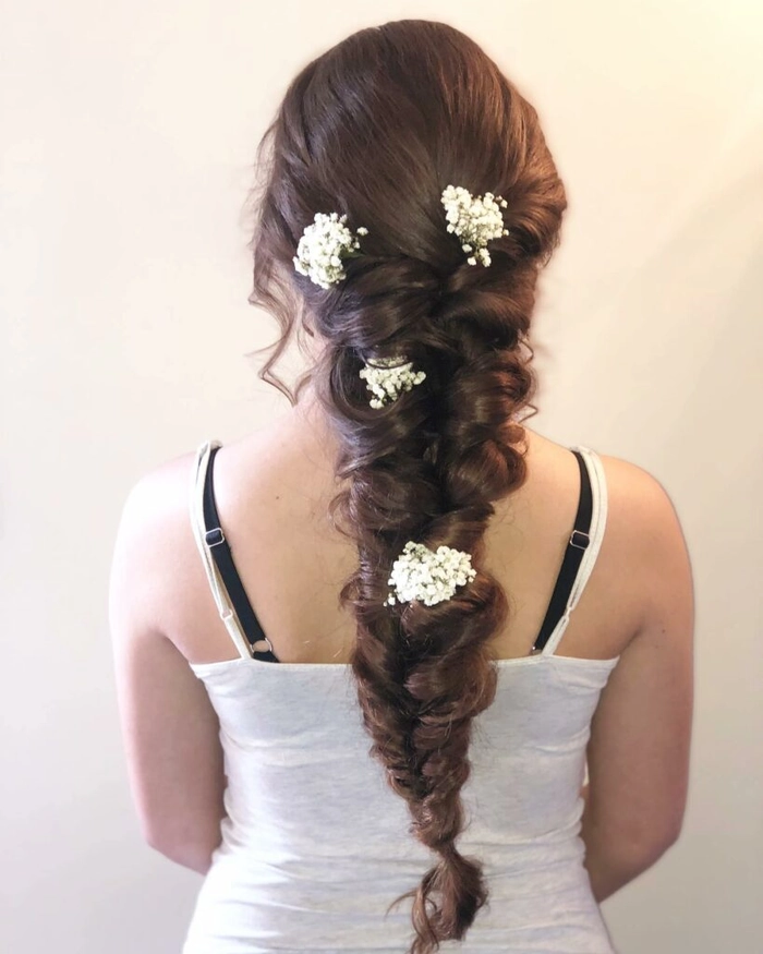 matching bridesmaid braid styles for a december wedding ceremony