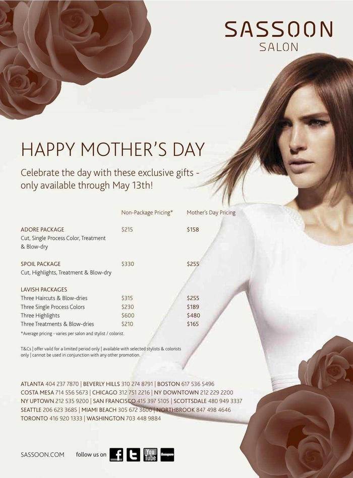 Elegant Mother's Day salon blowout with soft curls and volume