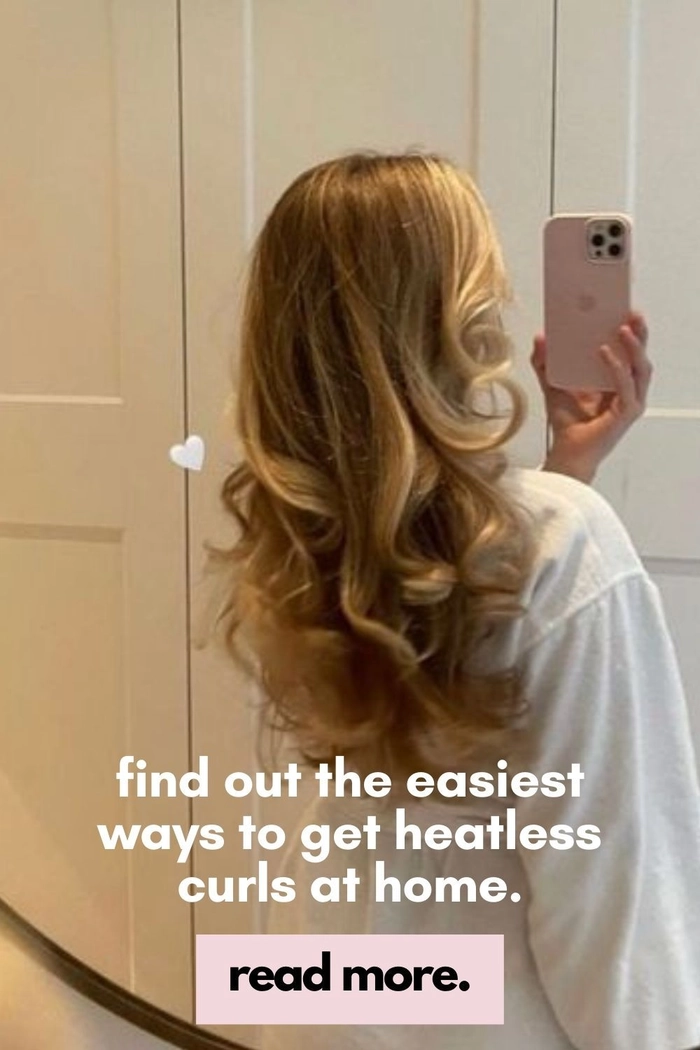 Heatless curl routine for Christmas morning holiday hairstyles Woman with soft, heatless curls waking up on Christmas morning, her hair wrapped in a silk scarf from an overnight routine
