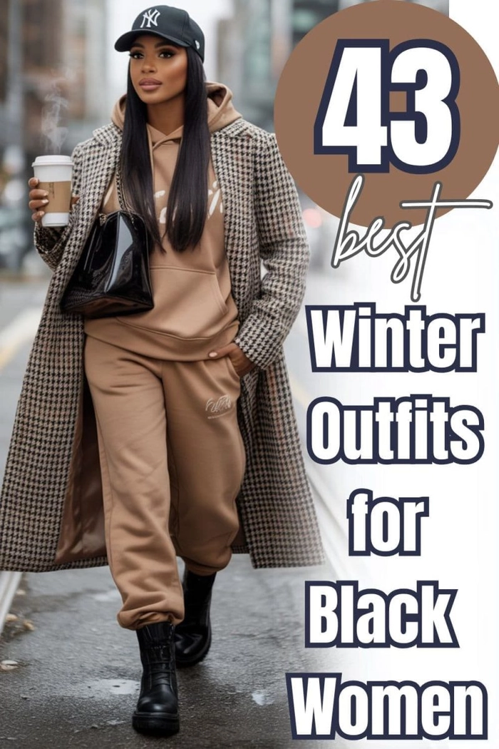 Protective Winter Holiday Hairstyle for Black Women Black woman with elegant protective winter hairstyle featuring braids and subtle holiday accessories