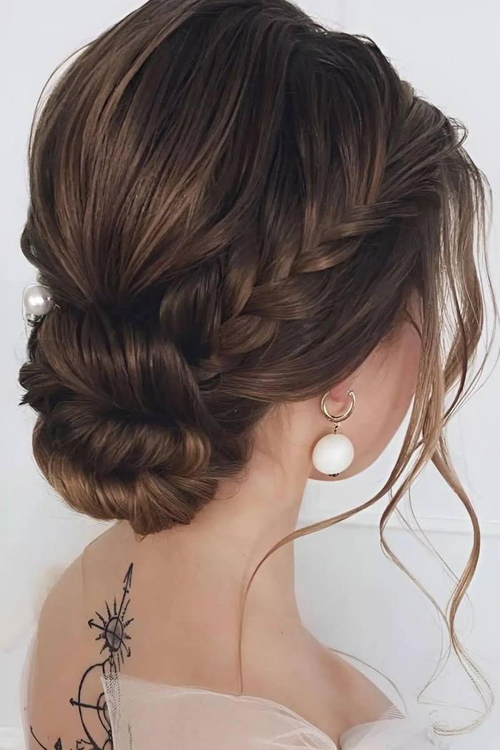 Romantic twisted updo hairstyle perfect for a Valentine's Day date