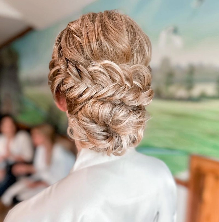 Romantic twisted updo hairstyle perfect for a Valentine's Day date