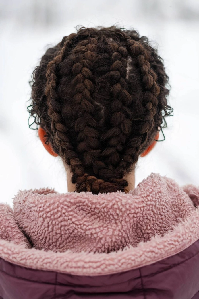 Cold weather hair care tips for a ski resort holiday trip Winter hairstyle with protective layers and moisture locks for ski resort cold weather
