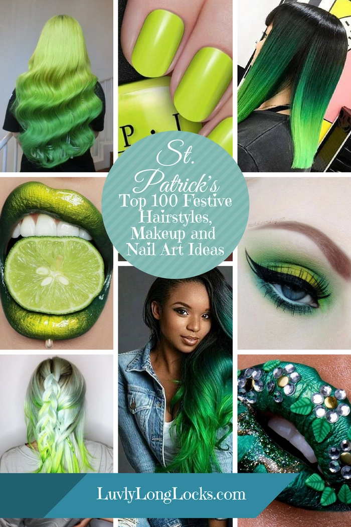 Woman applying green hair wax as an alternative to green hair spray for St Patrick's Day hairstyle