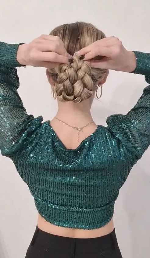 Thick hair holiday updo with secure styling for all-night hold