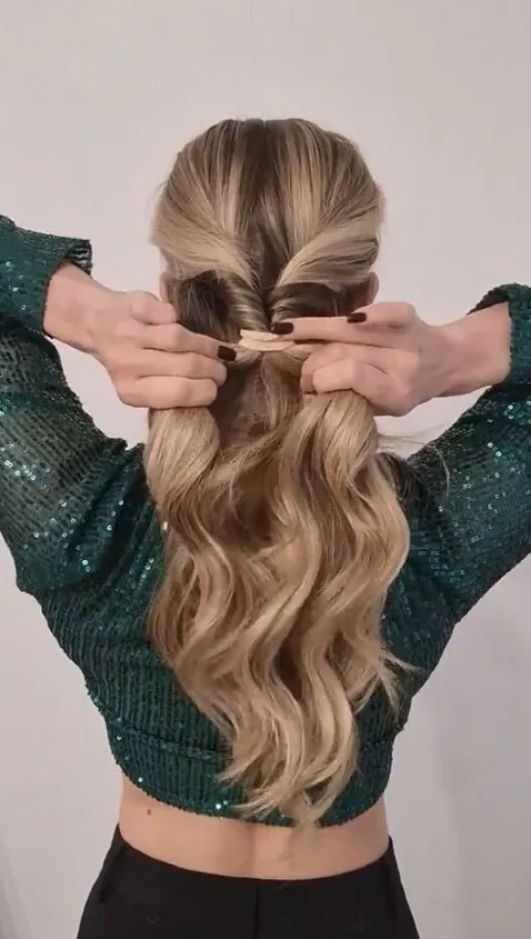 Thick hair holiday updo designed to stay secure all night