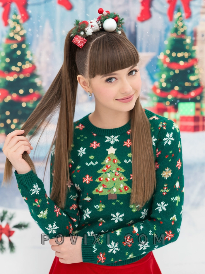Festive tween hairstyle featuring braids and sparkly accessories for holiday parties Tween approved holiday hair trends with braids and glitter accents