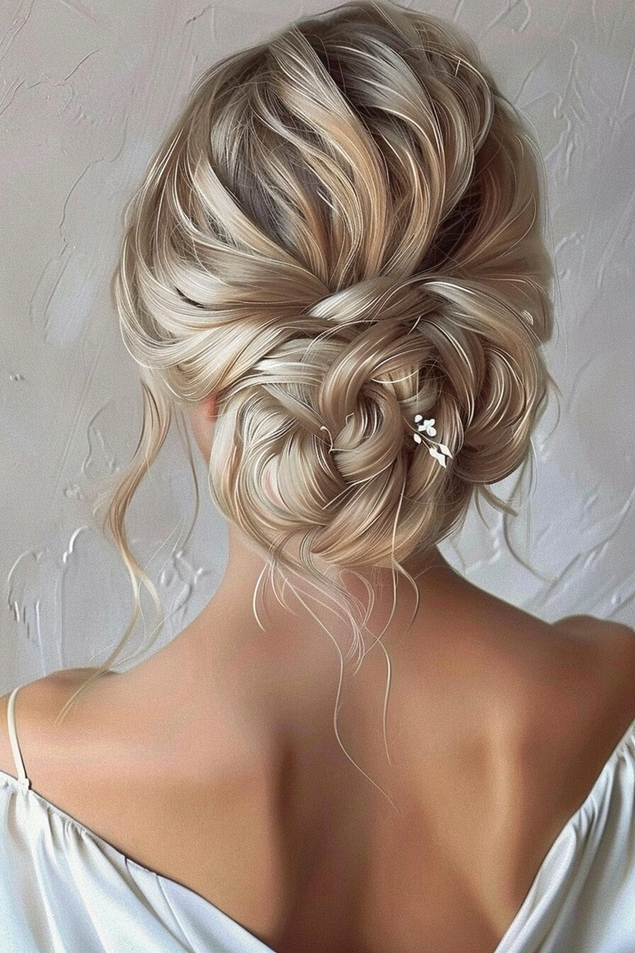 Twisted halo updo perfect for holiday date nights Romantic winter twisted halo updo hairstyle with braided details