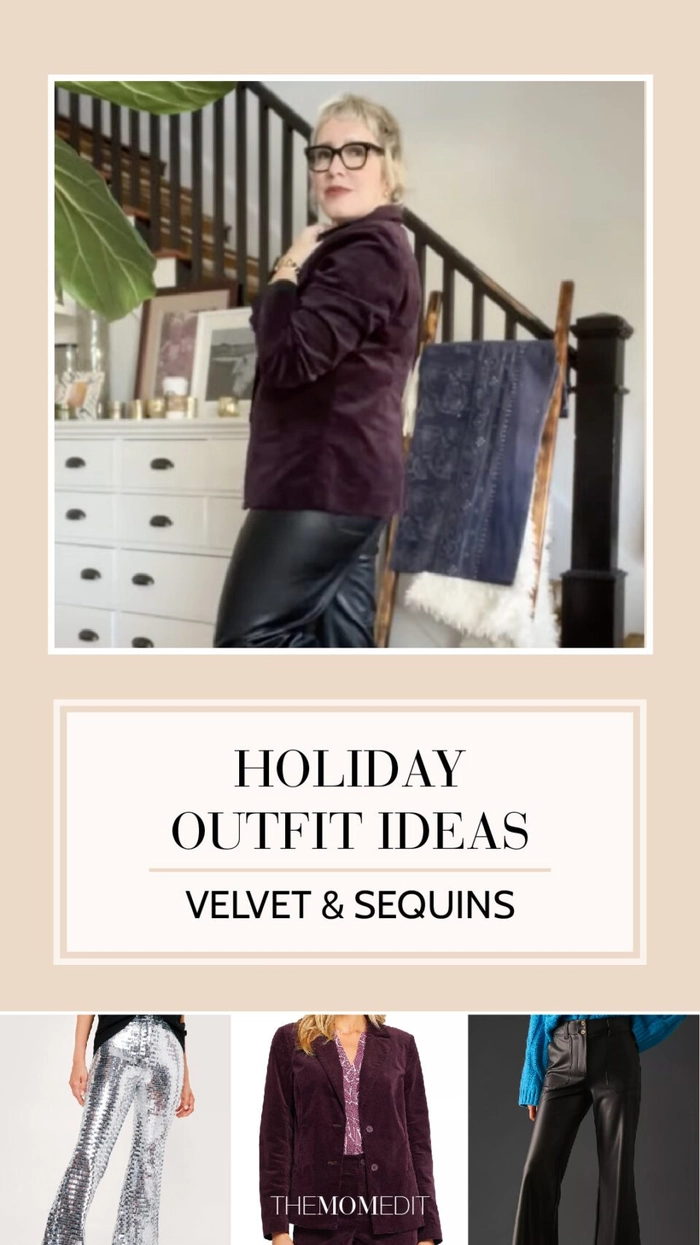 Velvet scrunchie adds a festive touch to a relaxed holiday hairstyle Casual holiday hairstyle with a velvet scrunchie in a loose ponytail
