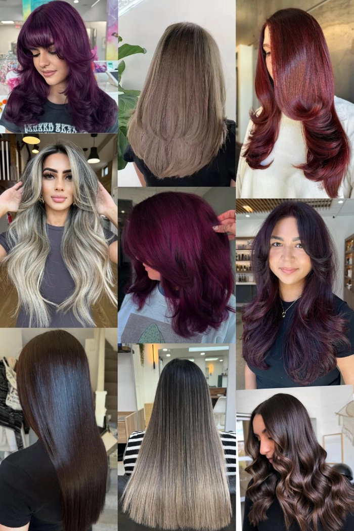 Top warm tone hair color ideas for the holiday season warm tone holiday hair color trend with golden copper highlights on brunette base