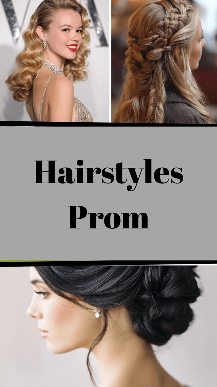 Prom night hairstyle for winter formals featuring an elegant updo with sparkling accessories
