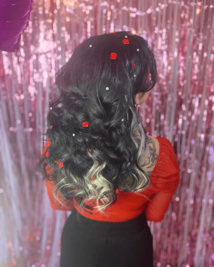 Gentle birthday curls for damaged hair, elegant party updo with soft waves