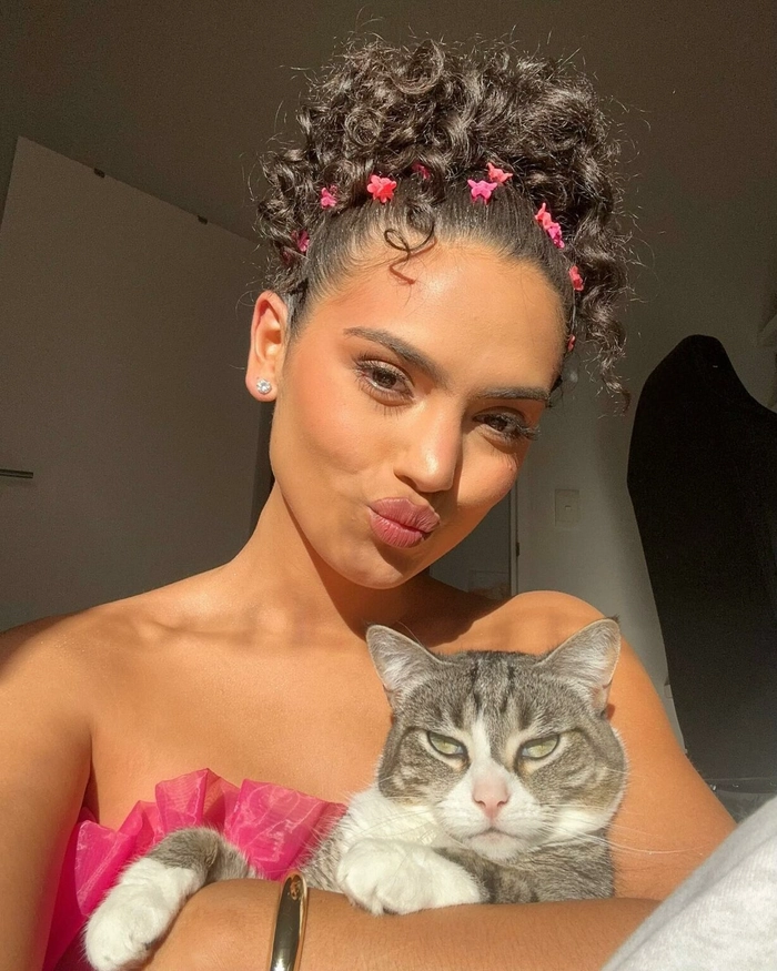 Soft curls for damaged hair styled for a birthday party celebration