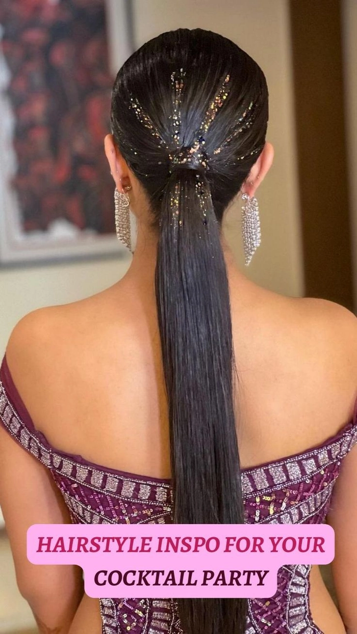 Chic updo for parties with hair extensions Elegant cocktail party updo hairstyle with hair extensions