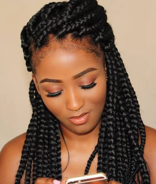 Elegant gala braids styling for thick heavy hair, perfect for party events