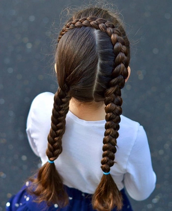 Gala braids for thick heavy hair styled for an elegant party