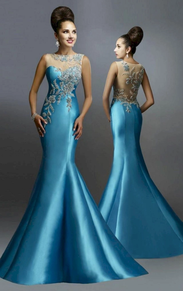Elegant gala updo hairstyle accenting a backless evening dress