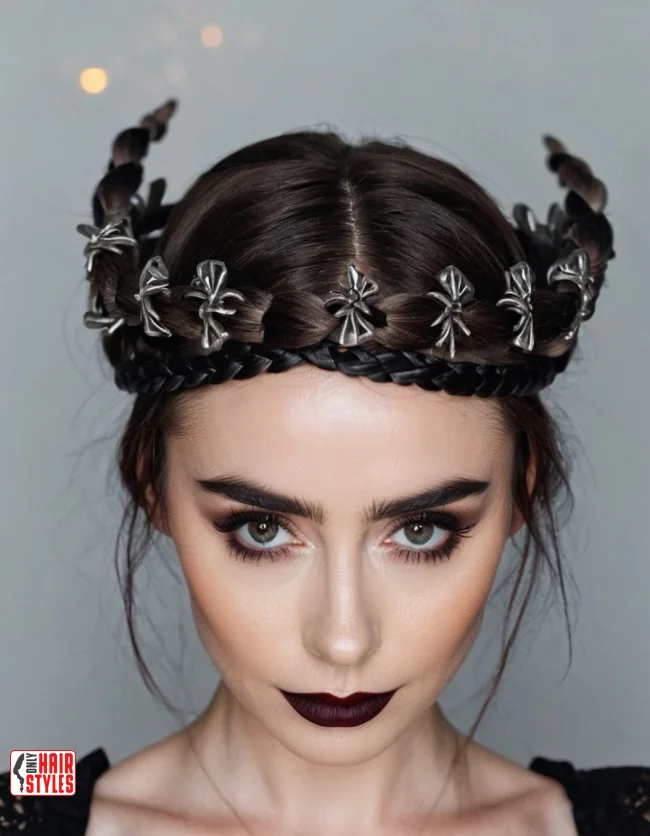 Edgy Halloween party hairstyle with spiked short hair and bold color streaks