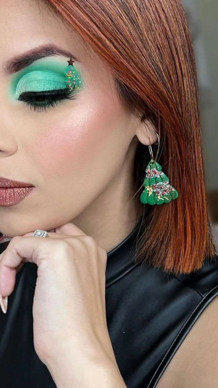 Straight blunt bob holiday party hairstyle with sleek shine and party-ready texture