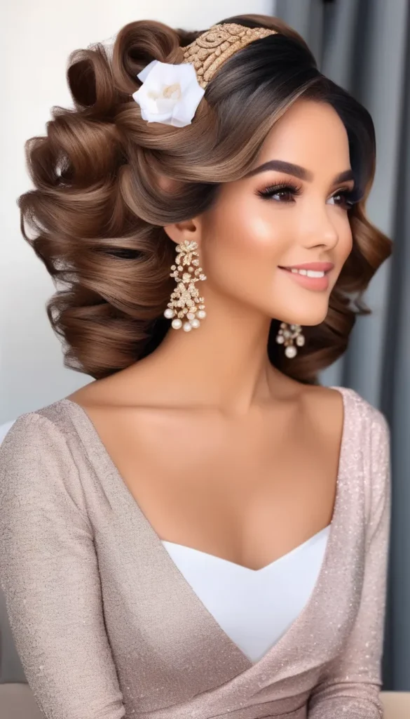 Birthday event curls for keratin treated hair, styled with soft waves and volume