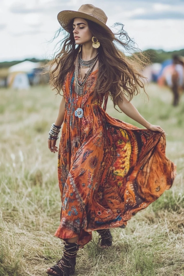 Party-Ready Festival Hair for Bohemian Maxi Dresses