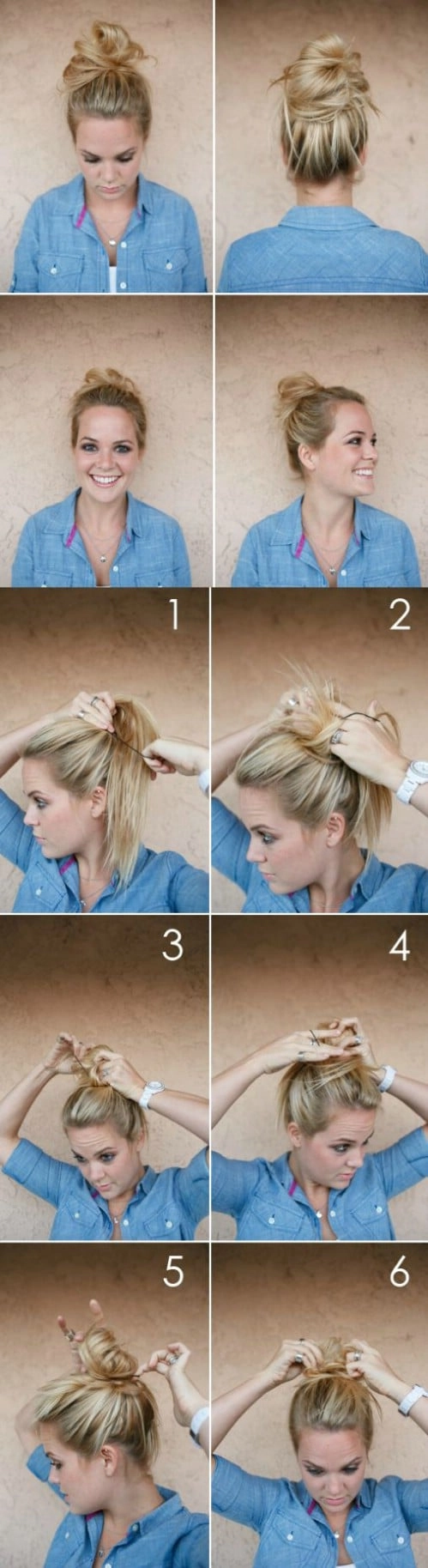 Quick Five Minute Side Bun Party Hairstyle Messy side bun with face-framing strands for a last-minute party look