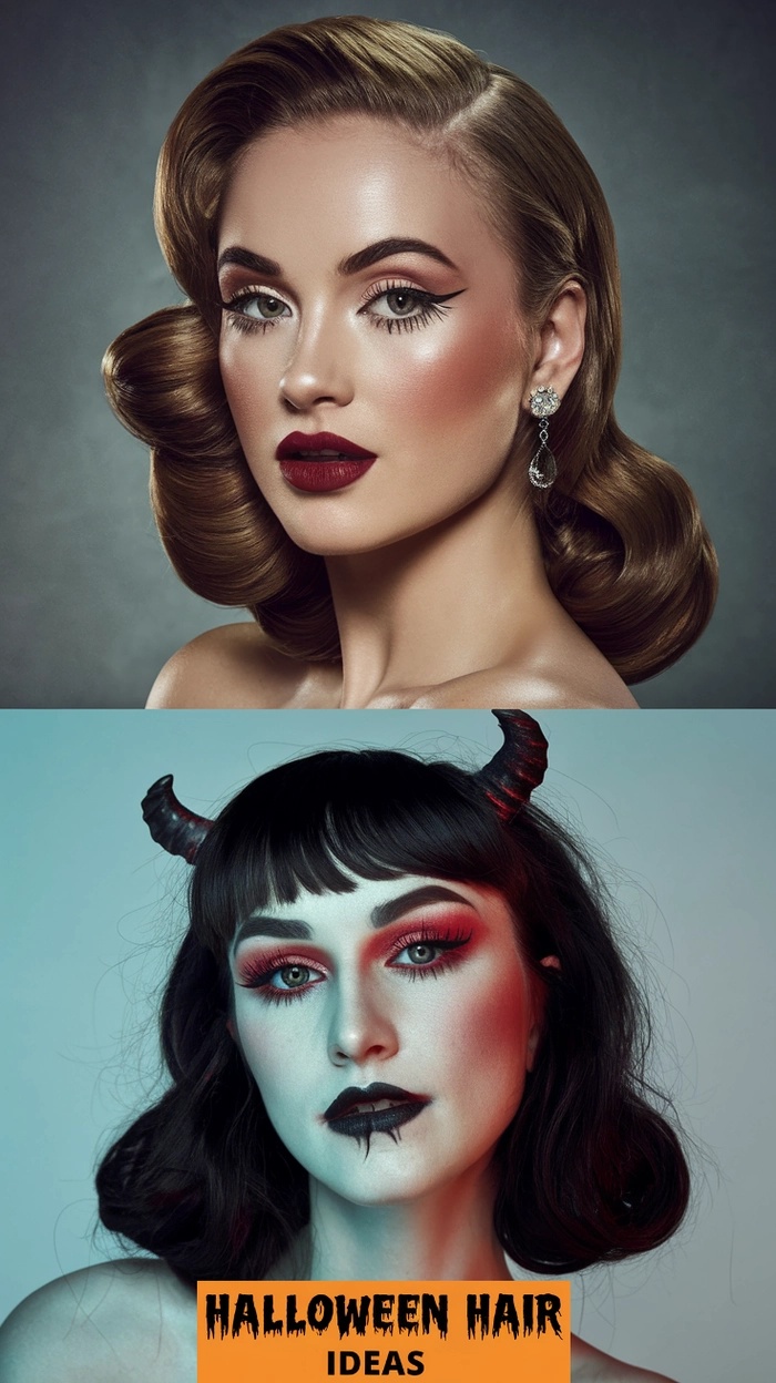 Edgy Halloween party hairstyles for short hair with bold spikes and colorful accents