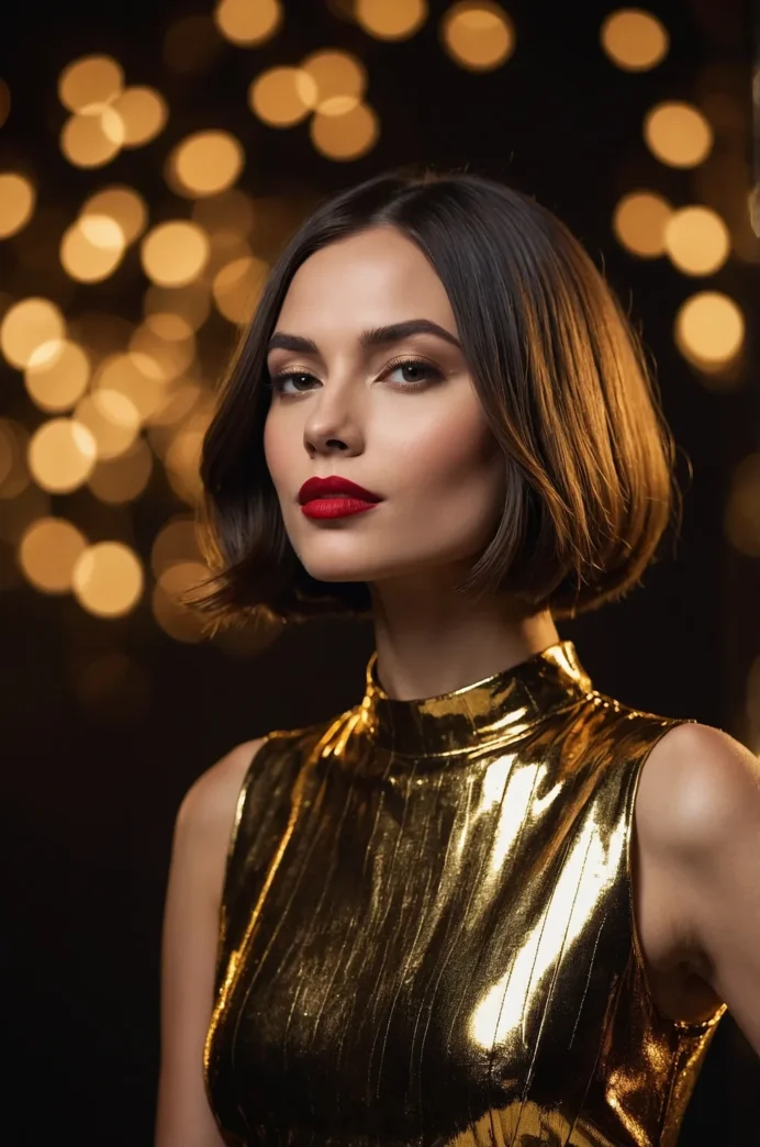 Holiday Party Looks for Straight Blunt Bobs