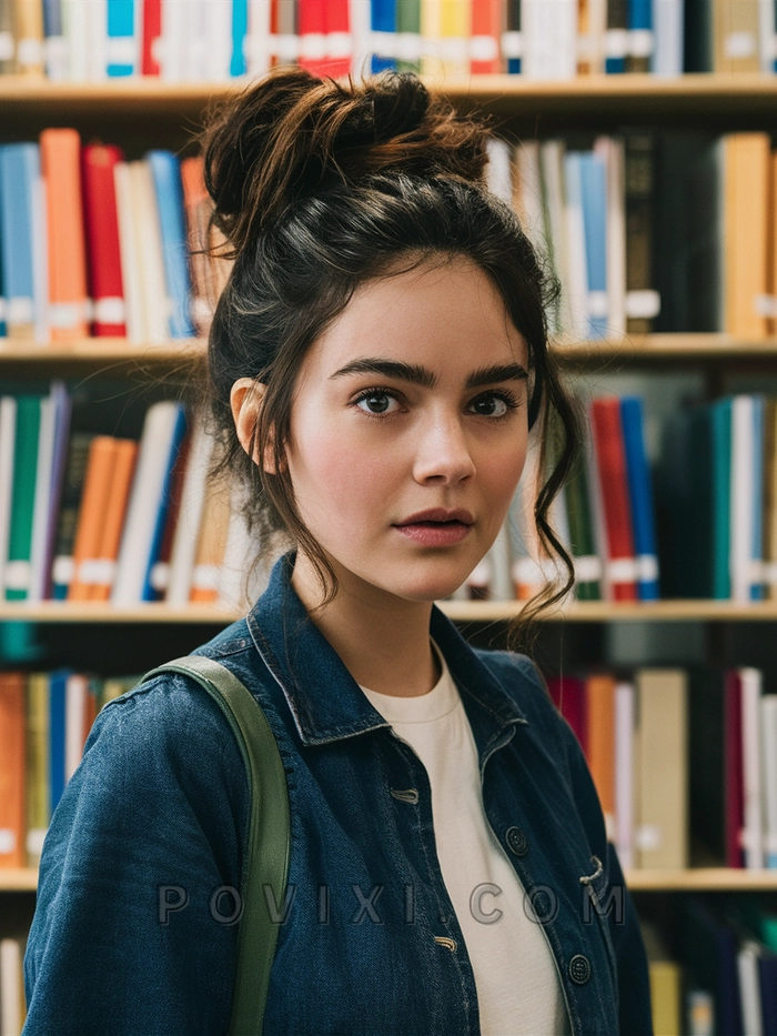 College student with a trendy club hairstyle featuring braids and volume