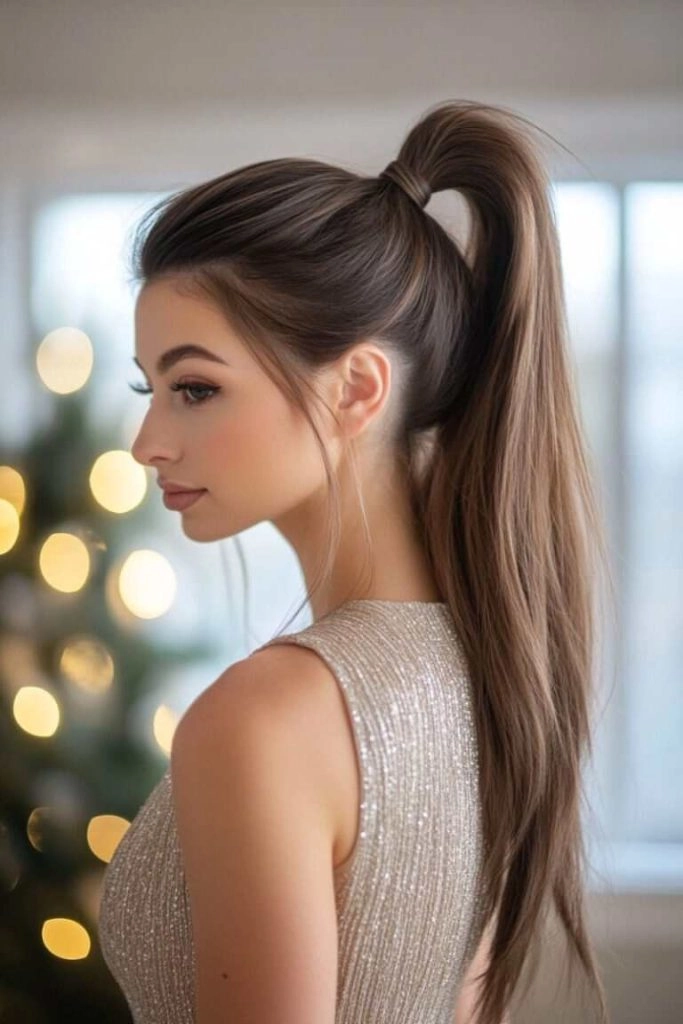 Relaxed black hair New Year's Eve party look with soft curls and golden pins Elegant New Year's Eve hairstyle for relaxed black hair with subtle shimmer accessories