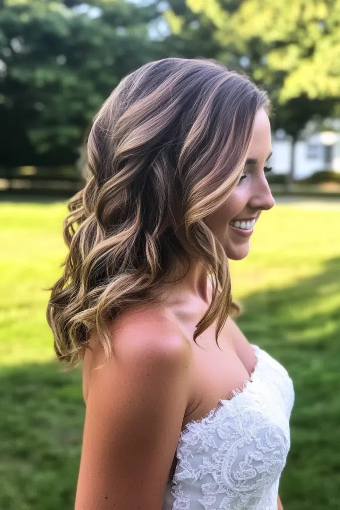 Elegant updo hairstyle complementing a strapless sequin dress for a party look