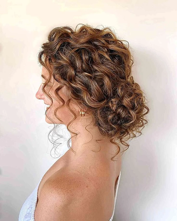 Party Updo for Tight Curl Pattern Hair - Image 4 Natural tight curl party updo hairstyle for special events
