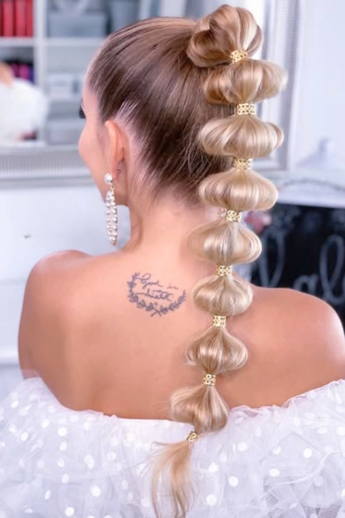 Modern Bubble Ponytails for Prom