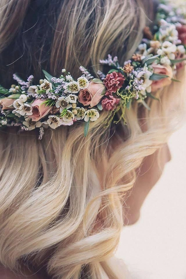 Prom Hair with Fresh Flower Crown Integration - Party Hairstyles Image 10 Prom hairstyle featuring a fresh flower crown integrated into elegant updos for a romantic party look