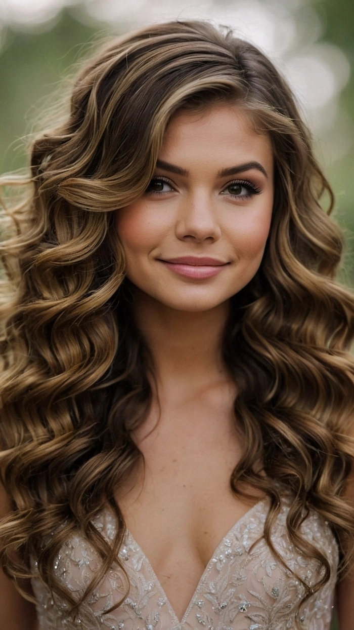 Prom Hairstyles for Medium Length Wavy Hair - Party Hairstyle Idea #9 Beautiful prom hairstyle ideas for medium wavy hair perfect for any party