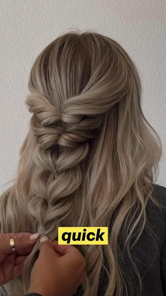 Easy last-minute party hairstyle completed in just five minutes Quick five-minute party hairstyle tutorial for last-minute events