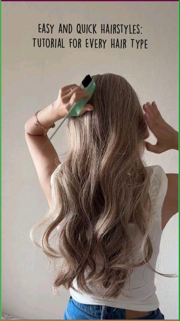 Quick party hairstyle for unwashed second day hair with volume