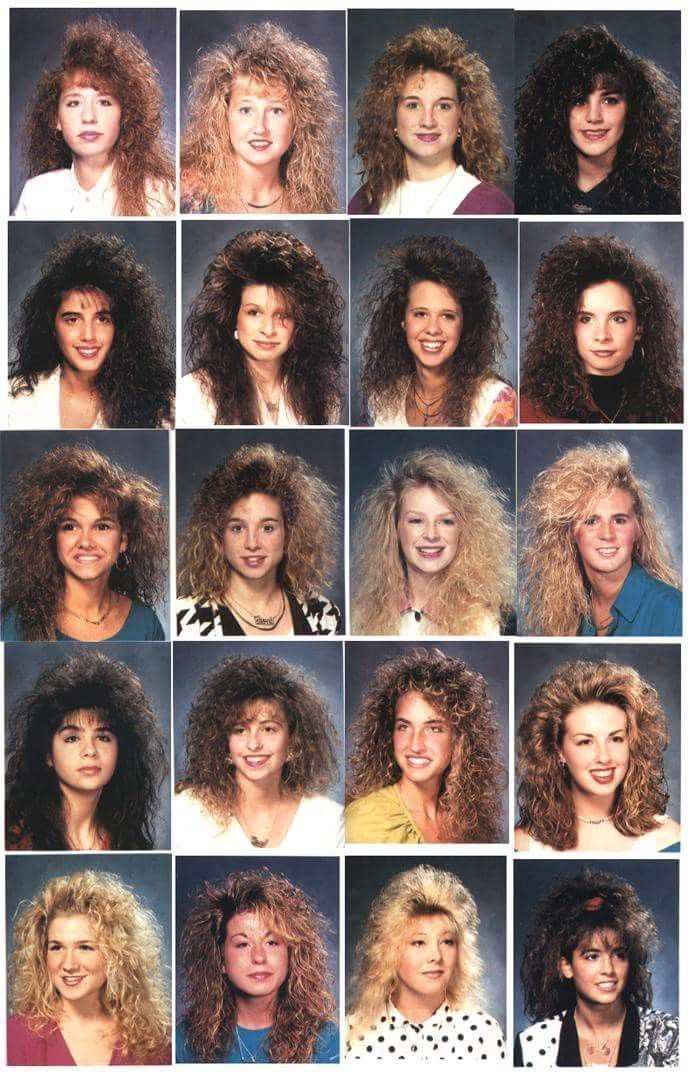 Retro eighties party hairstyle with sky-high volume and big curls