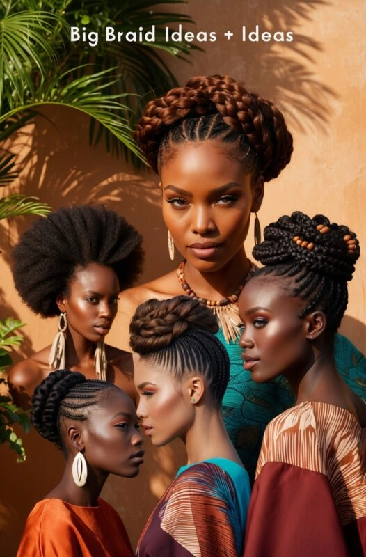 Close-up of summer party braids styled to conceal thinning edges