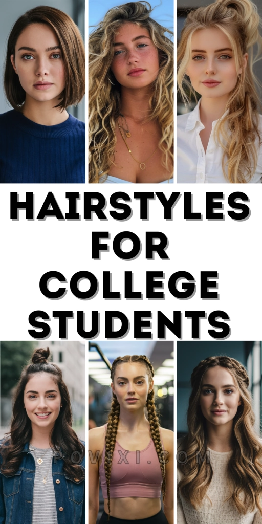 College student with trendy club hairstyle for party night