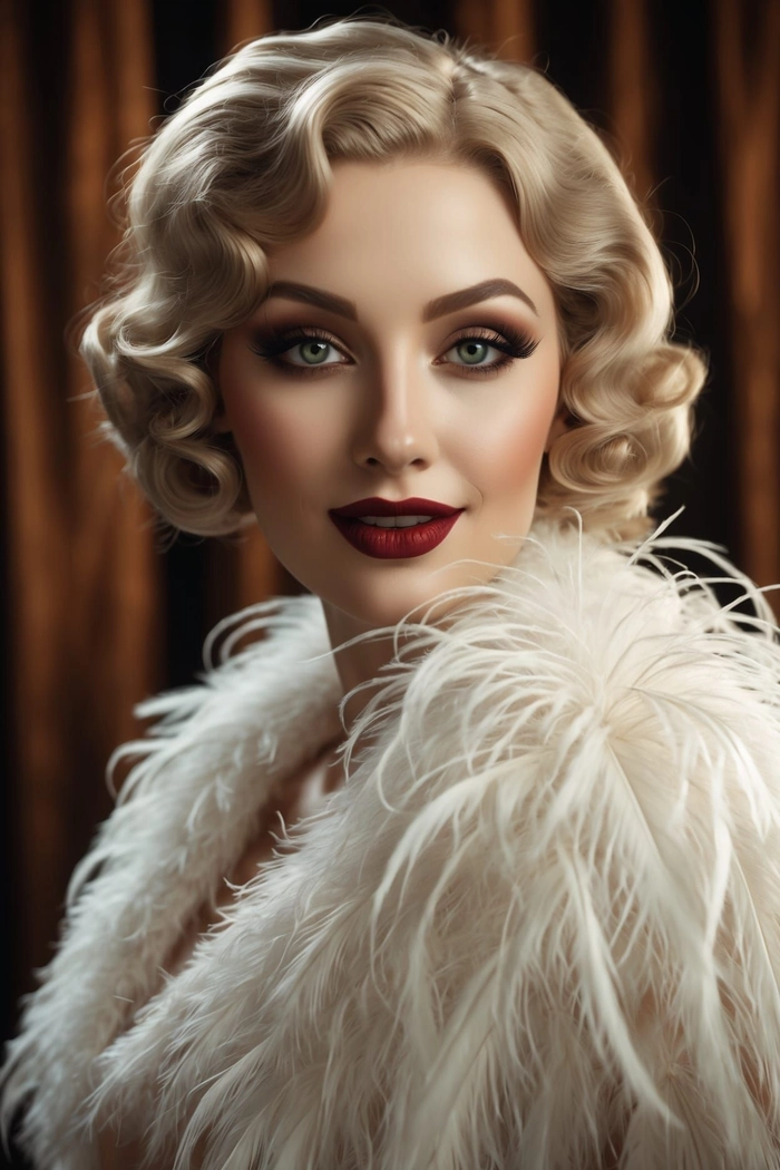 Vintage Great Gatsby party hairstyle with elegant finger waves
