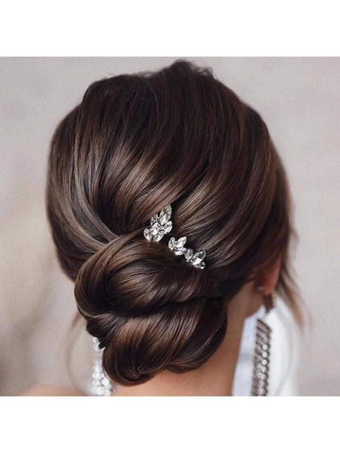 Wedding Guest Hair with Crystal Hairpins